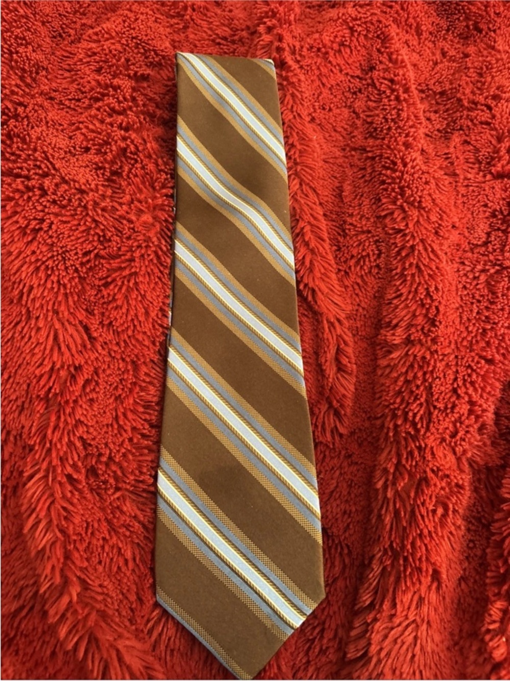 Michael Kors Men's Silk Tie Brown & Blues Striped